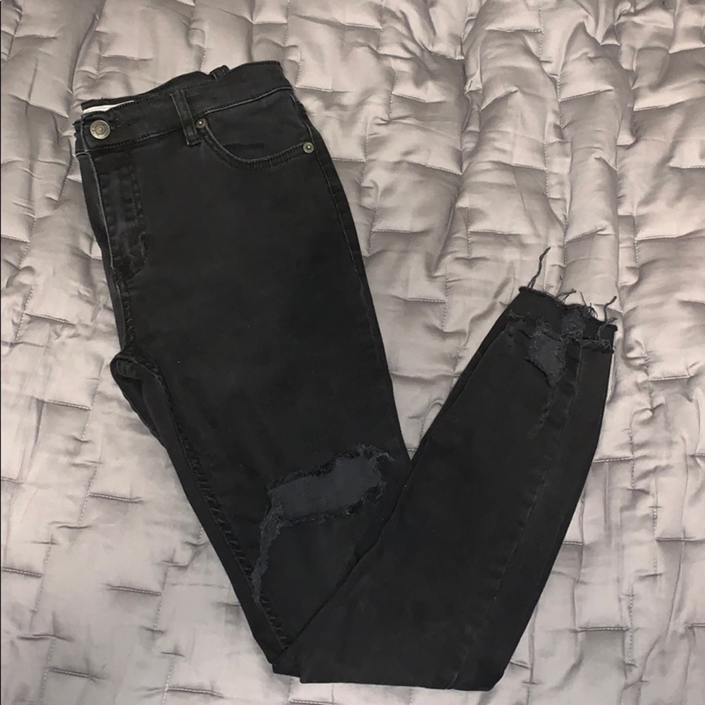 Free people black distressed jeans